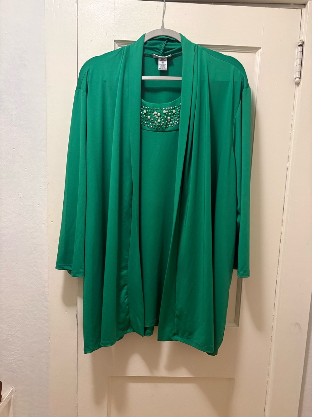 Serengeti Emerald Green Beaded Neck Twinset